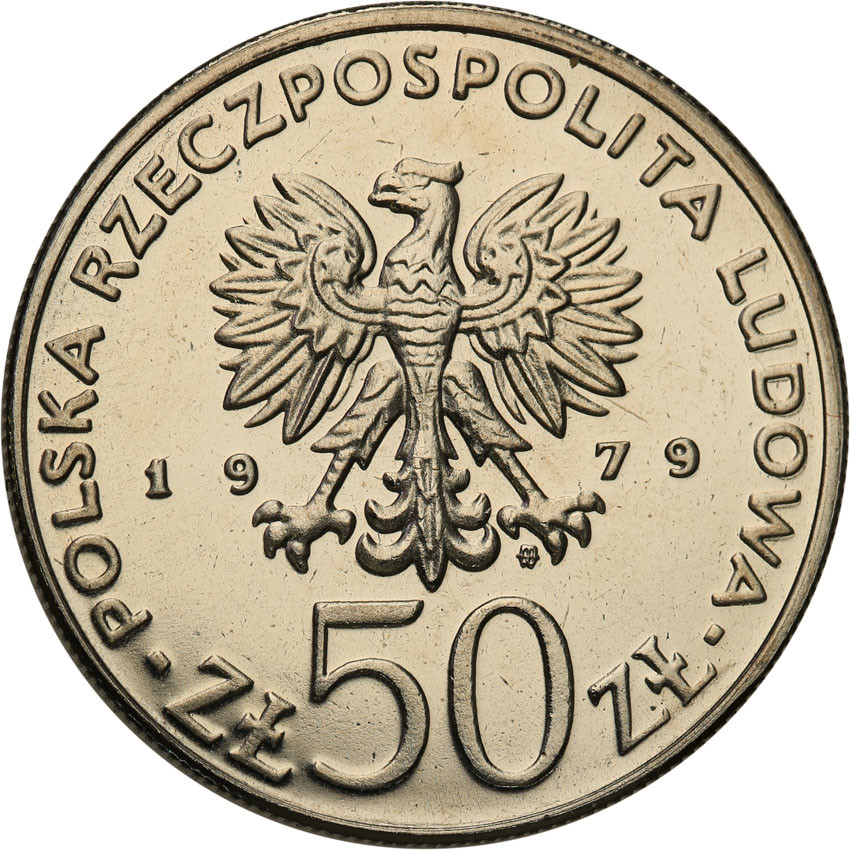 PRL. PRÓBA Nikiel 50 złotych 1979 Mieszko I